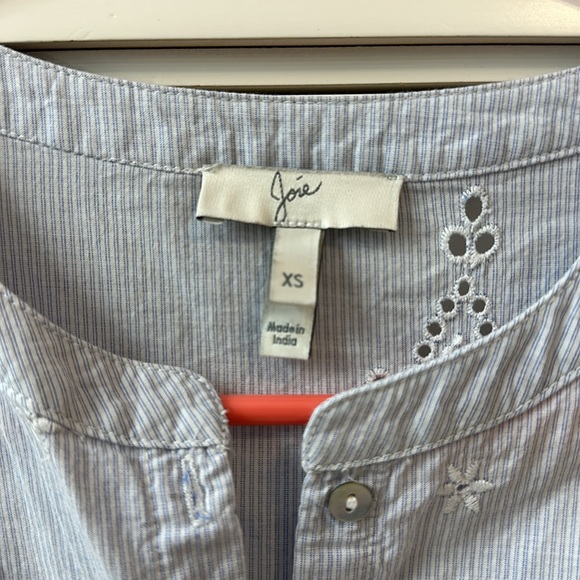 Joie Cerelia Striped Broderie Anglaise Trimmed Cotton Top Peplum - Picture 4 of 5